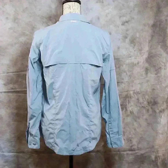 Women's Size M Columbia GRT Long Sleeve Hiking Shirt vented back Blue - Picture 8 of 14